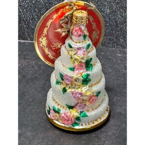 Christopher Radko 6 Tier Celebration Gem Blown Glass Ornament 3.5" Tall With Box